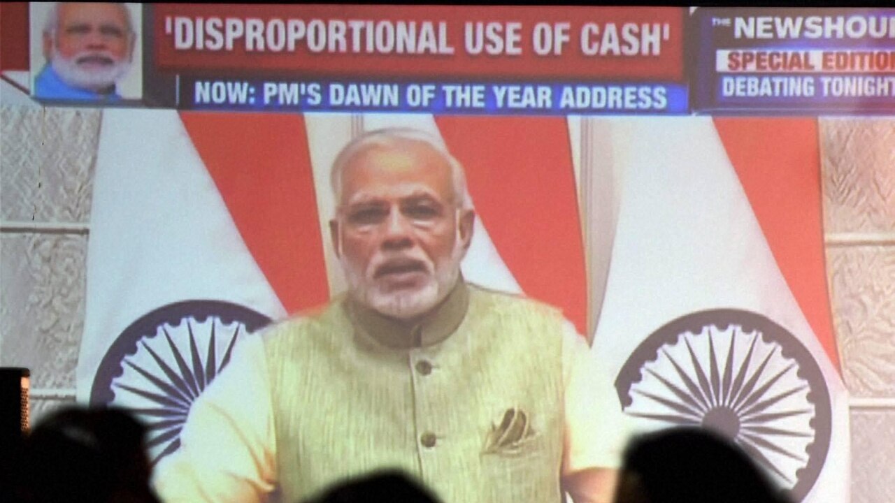 Mumbai: Amid celebrations people listen to PM Modi