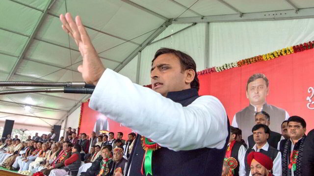 Samajwadi party risks losing their elections symbol 'cycle' if rival factions stake claim