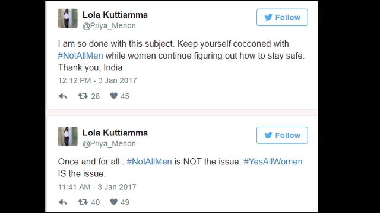 Bengaluru Mass Molestation Twitter Users Hit Back At Notallmen Hashtag