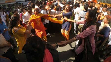 Celebration outside Sena Bhavan!