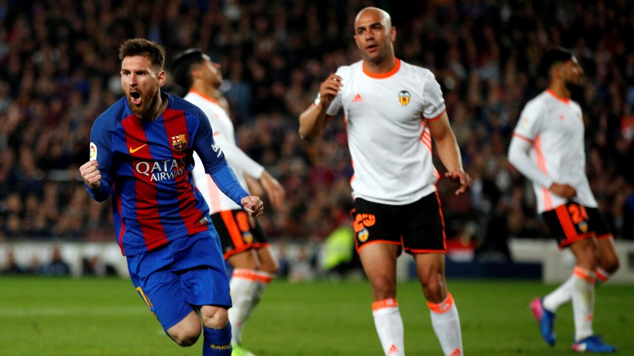 WATCH La Liga Messi At Double As Barca Beat Valencia Atletico