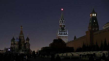 Russia's Red Square in the dark