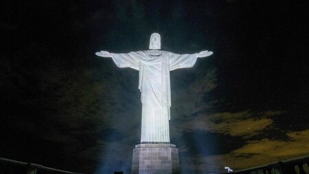 Brazil's Christ the Redeemer statue in all its lit glory