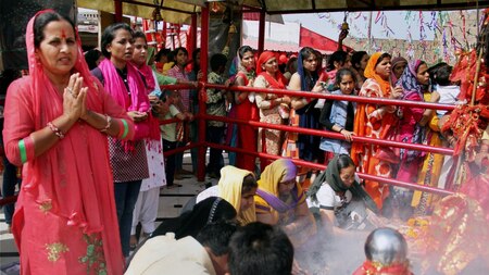Devotees offer prayers
