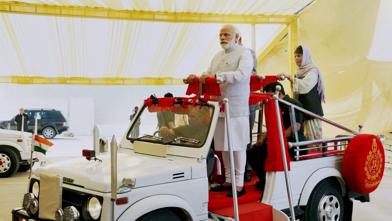 Narendra Modi with Mehbooba Mufti