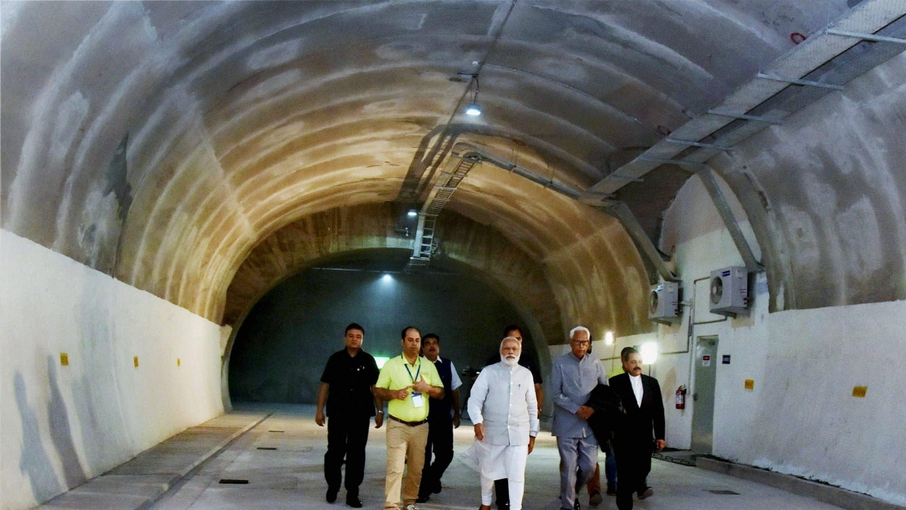 Walking through the tunnel