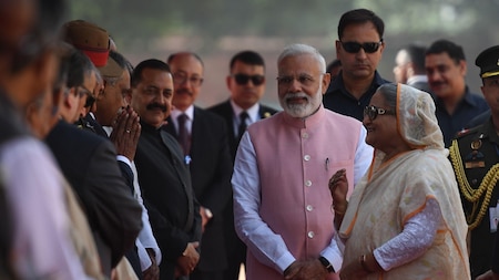PM Modi with PM Hasina
