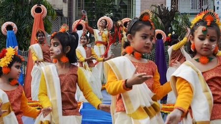 Children celebrating Bengali new year 'Poila Baisakh'
