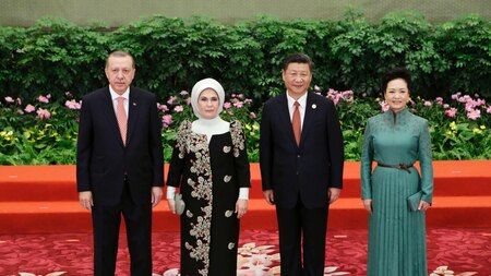 Turkish President Recep Tayyip Erdogan and his wife