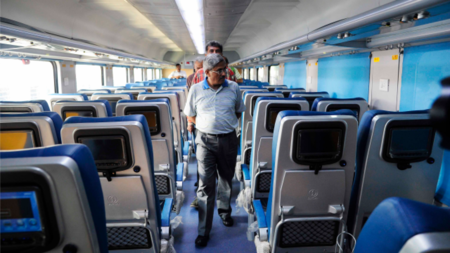 Central Railway GM DK Sharma inspects the coach