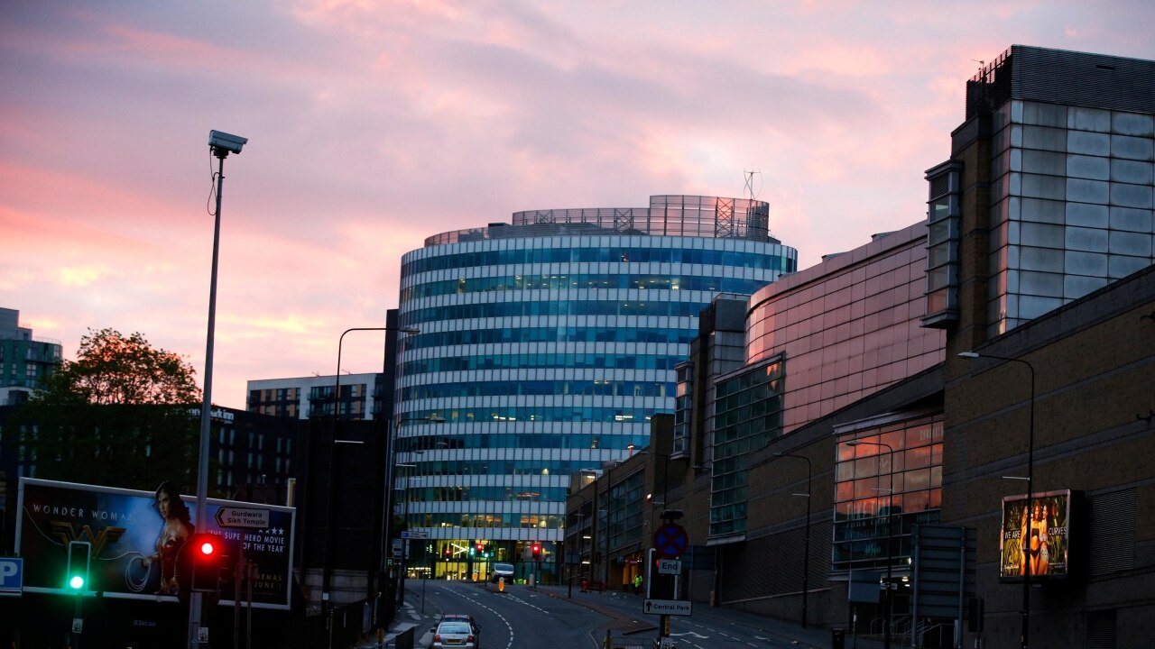 Manchester wears a deserted look in the morning