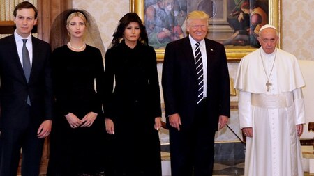 Pope Francis with the Trump family