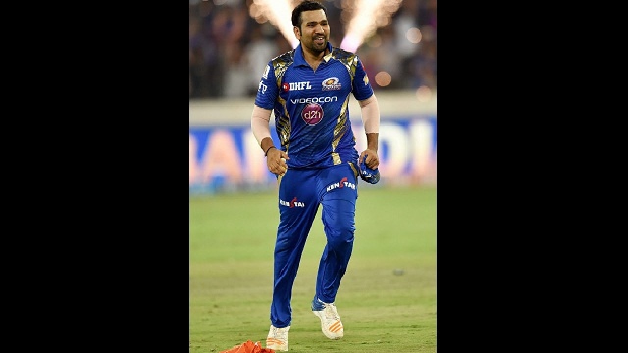 Captain Rohit Sharma rejoicing after winning IPL 2017