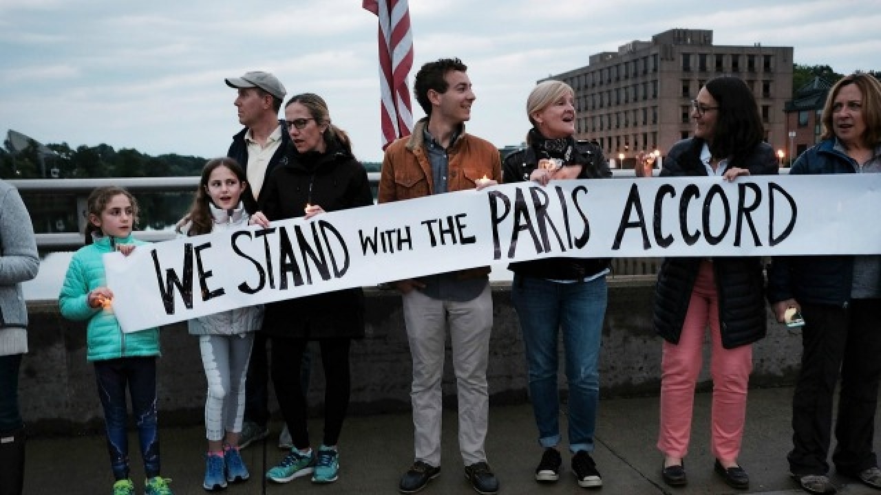 Protests against Trump's decision to pull out of Paris climate accord