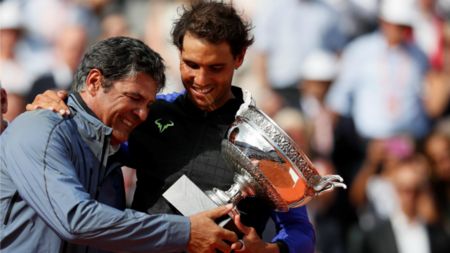 Nadal with coach and uncle Toni Nadal