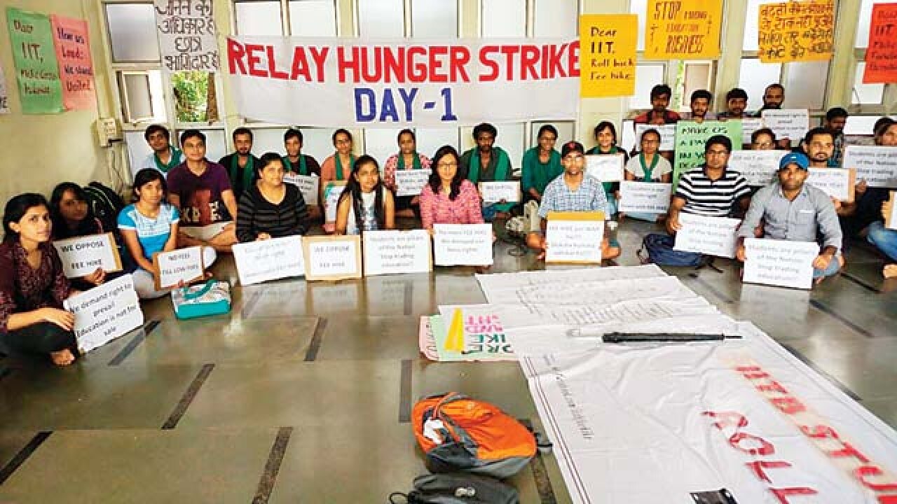 IIT-B Students Go On Relay Hunger Strike To Oppose Fee Hike