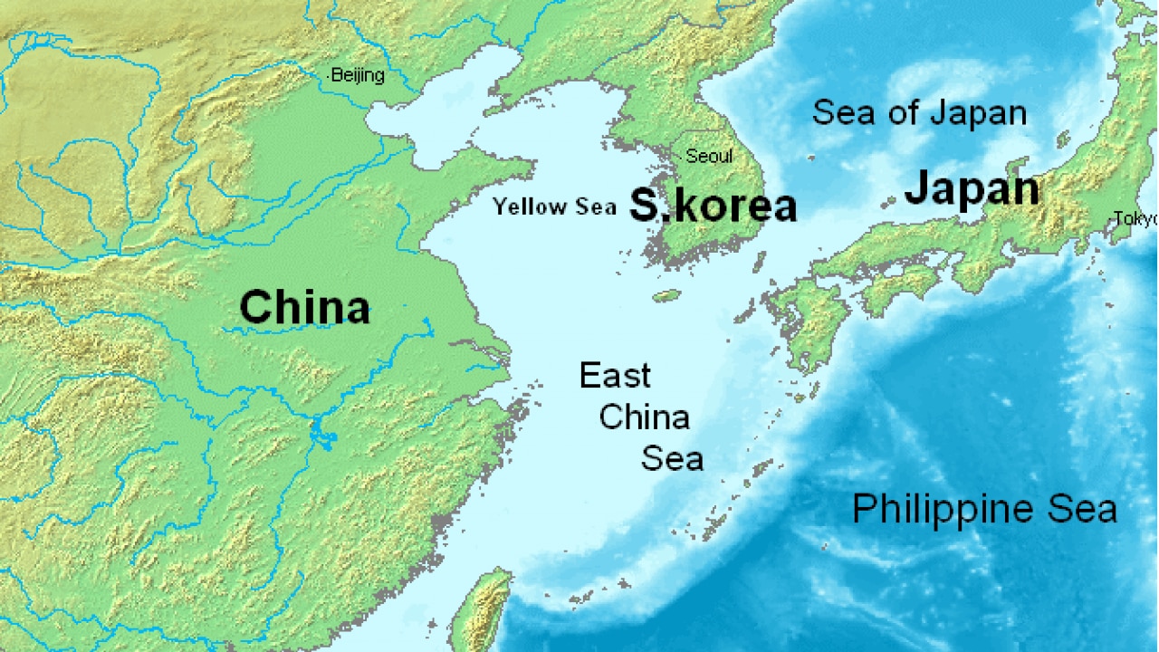 Where Is East China Sea Located On A Map