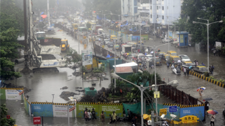 Transport disrupted after a heavy rain