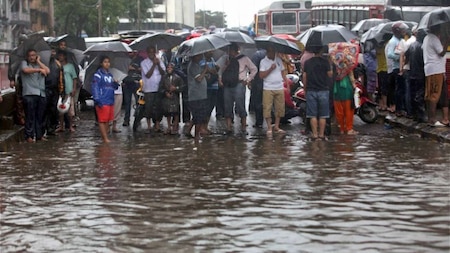 Waterlogged streets in Mumbai