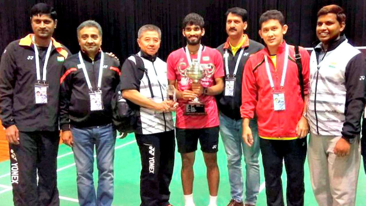 Kidambi with his support staff