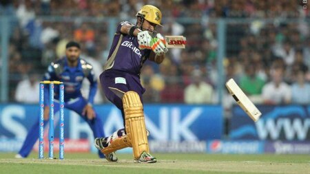 Gautam Gambhir's bat was halved in two at the start of the game