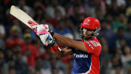 Yuvraj Singh of Delhi Daredevils plays a shot against Kings XI Punjab during an IPL T20 match in Pune on Wednesday.