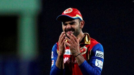 RCB skipper Virat Kohli is disgusted after his team spills a catch