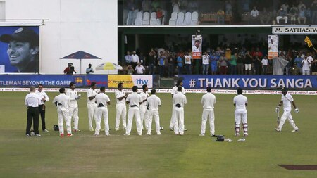 Team India celebrates Kumar Sangakkara