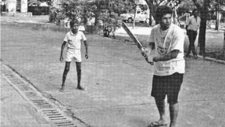 Sachin Tendulkar playing cricket