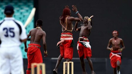A jump to celebrate a wicket