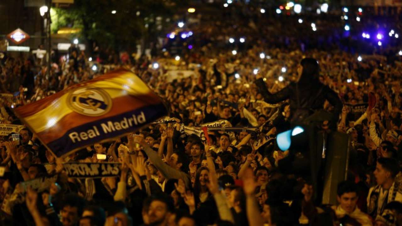 Fans celebrating the victory