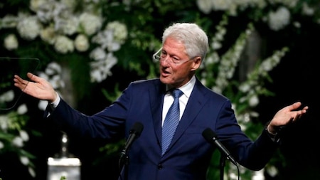 Former US President Bill Clinton speaks at a memorial service