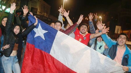 Chilean fans celebrating