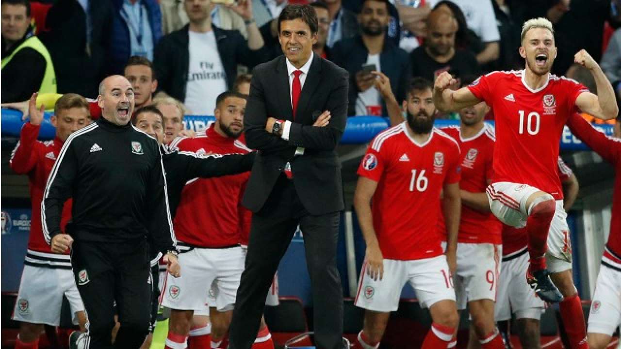 Head coach Chris Coleman and Midfielder Aaron Ramsey