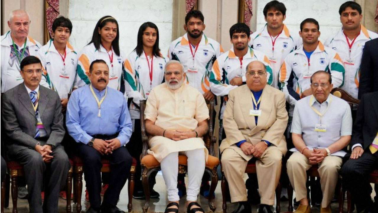 Modi and Jitendra Singh in a group photo