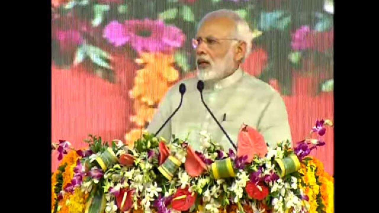 Modi In Rajkot In Rajkot, PM Narendra Modi lays foundation stone of Greenfield Airport ...
