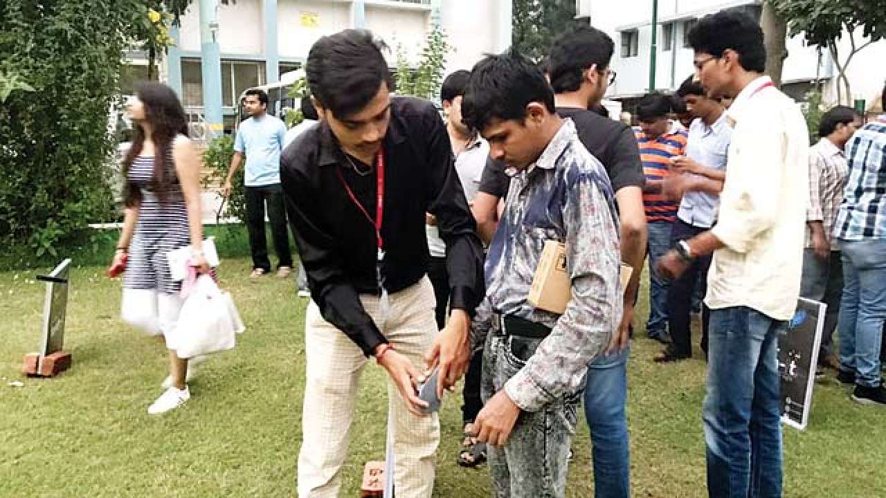 Visually-impaired people receive torch lit sensor stick by startup
