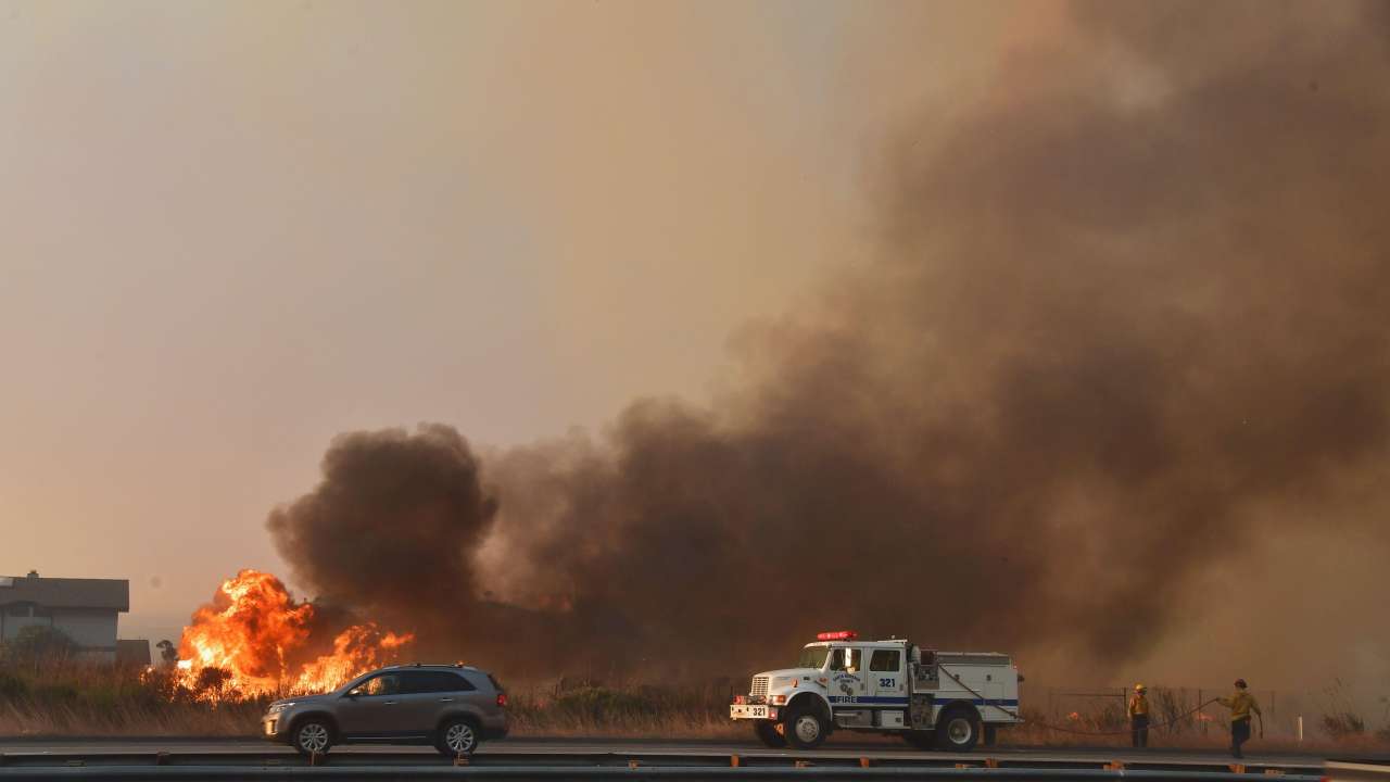The fire continues