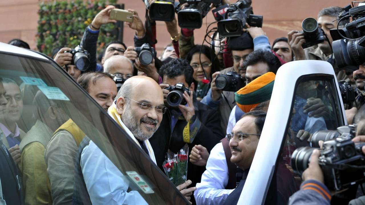 Winter Session Of Parliament: Amit Shah Gets Royal Welcome From BJP MPs ...