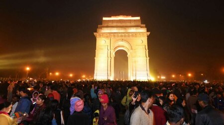 India Gate lit up on New Year's Eve