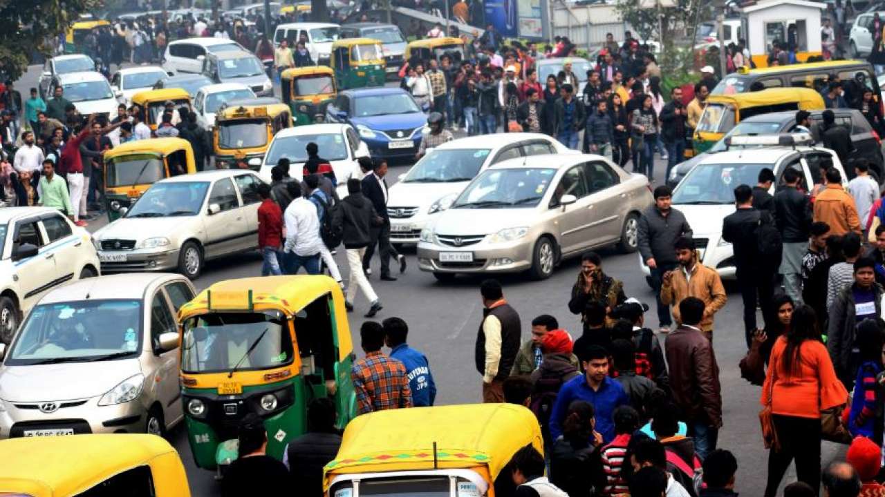 Traffic jam at CP on the first day of new year 2018
