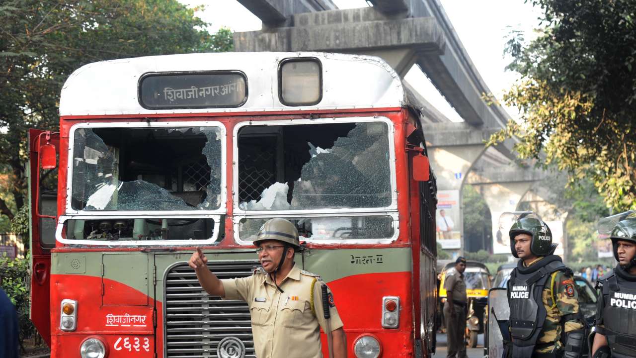 Damaged bus