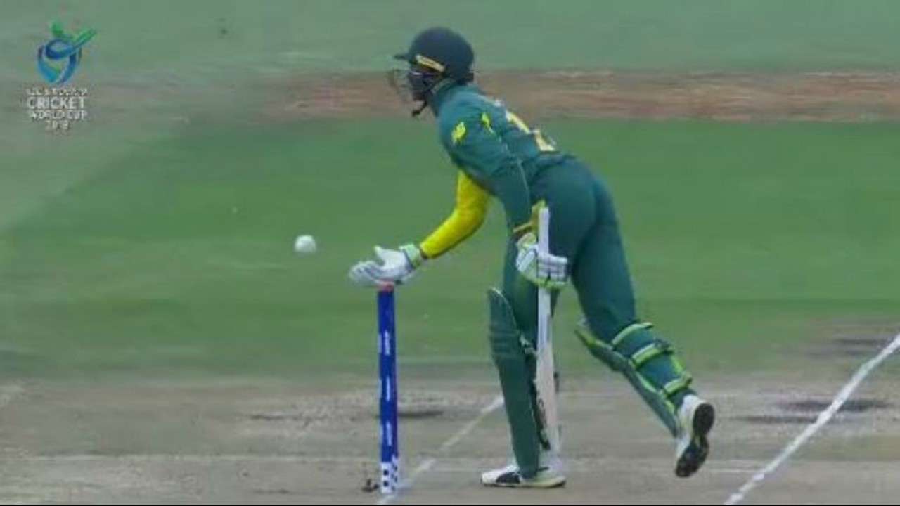 Watch Proteas opener given out for 'obstructing the field' in U19 WC