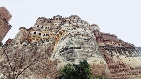 A zip line lets you fly across the Mehrangarh Fort