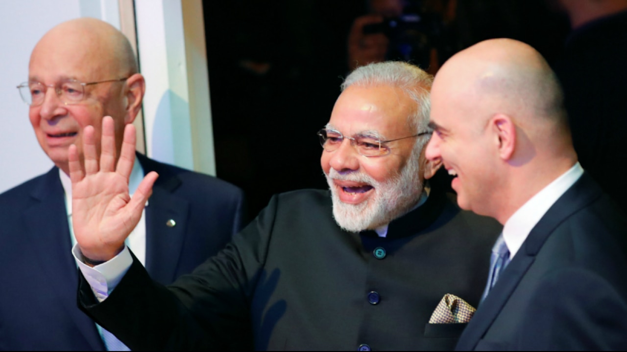 PM Modi, Klaus Schwab Founder of WEF, Swiss President Alain Berset