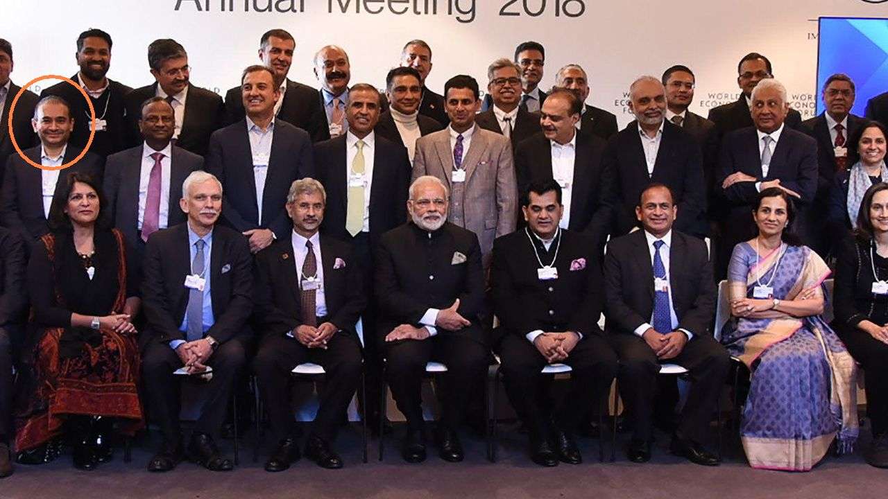 Narendra Modi pictured with Nirav Modi in Davos