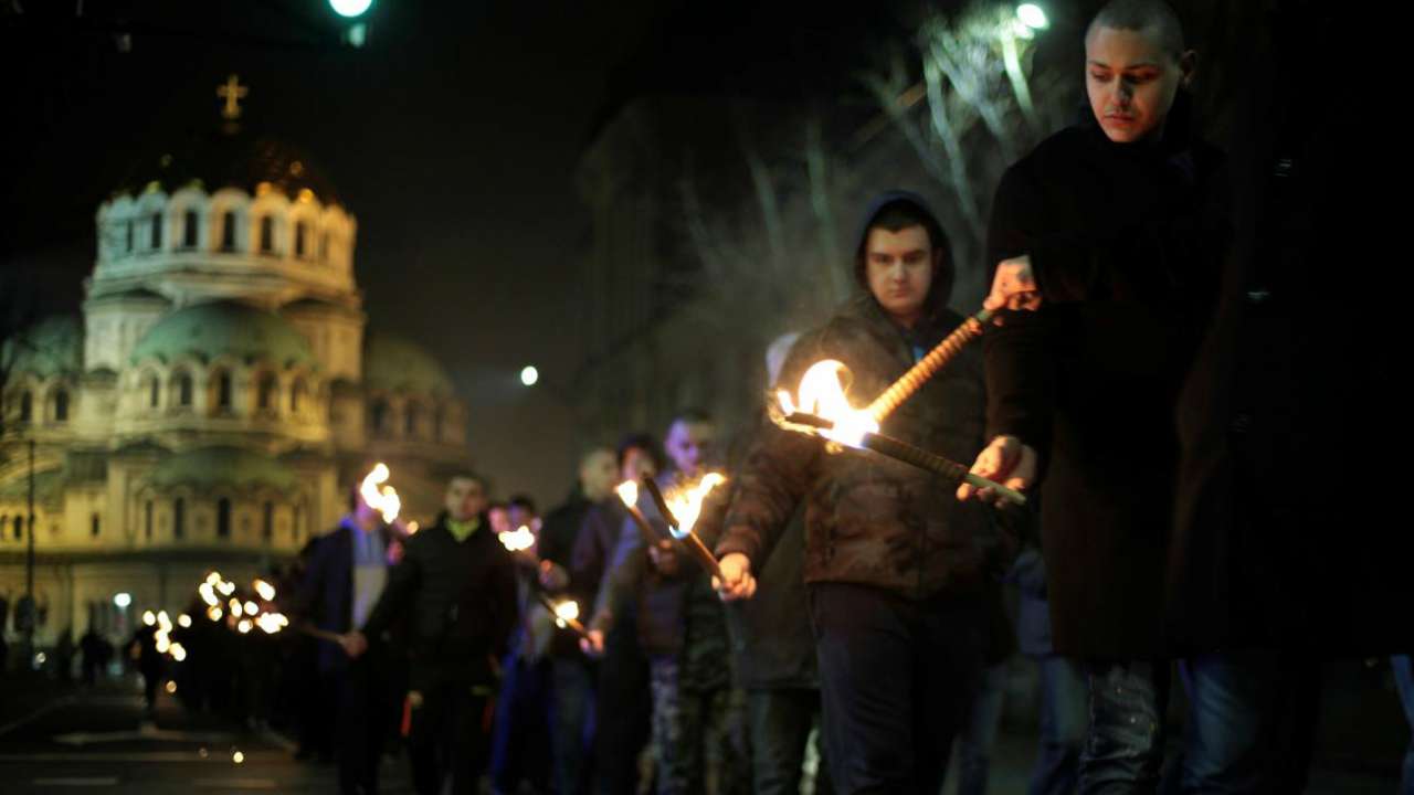 Far-right extremists march in Bulgaria's Sofia to honour pro-Nazi general