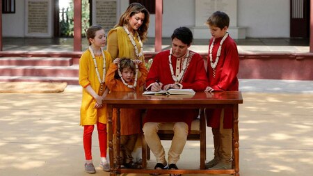 Canadian Prime Minister Justin Trudeau with his family