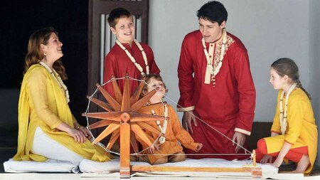 Canadian Prime Minister Justin Trudeau with his family