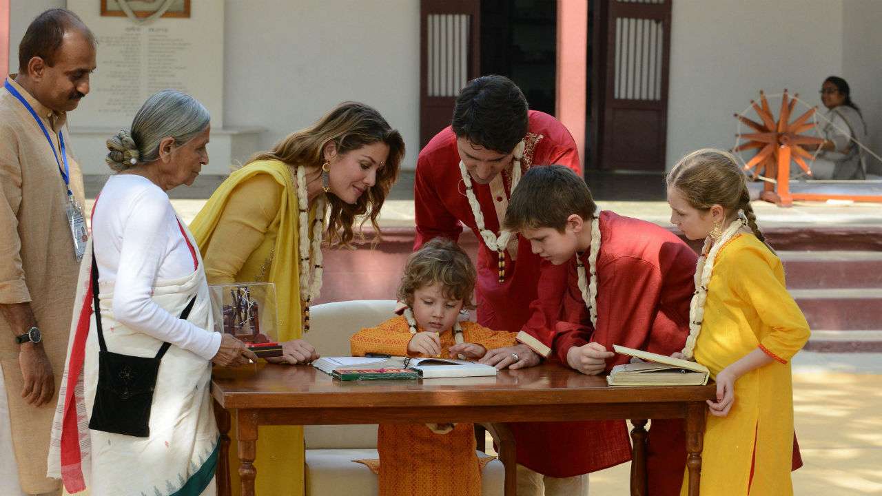 Canadian Prime Minister Justin Trudeau with his family